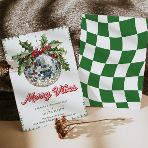 Convite de Festa de Natal Retro Disco: Vibração Al