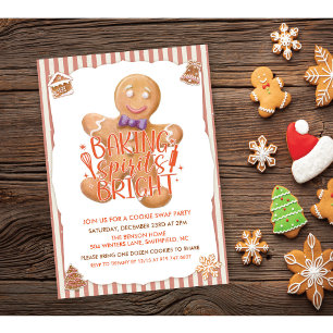 Convite de Festa de Natal Troca de Biscoitos Vinta