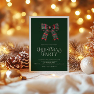 Convite de Festa de Natal Verde Rústico Vermelho e