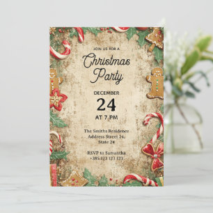 Convite de Festa de Natal Vintage