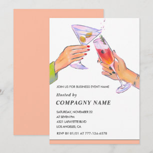 Convite de festa de negócios elegante para coquete