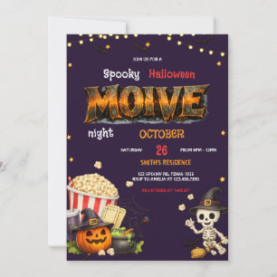 Convite de Festa de Noite de Cinema de Halloween A