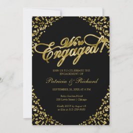 Convite de festa de noivado Black We're Engaged