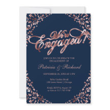 Convite de festa de noivado Blue We're Engaged