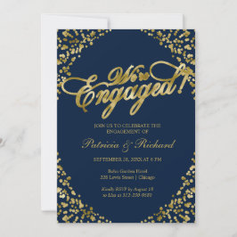 Convite de festa de noivado Blue We're Engaged