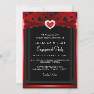 Convite de festa de noivado cheio de amor