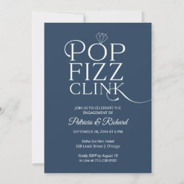 Convite de festa de noivado Chic Pop Fizz Clink