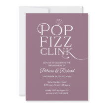Convite de festa de noivado Chic Pop Fizz Clink