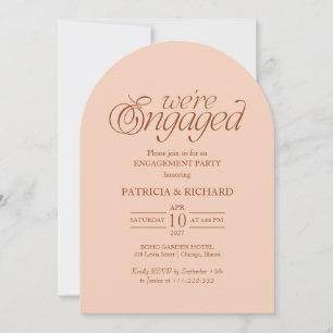 Convite de festa de noivado com arco minimalista m