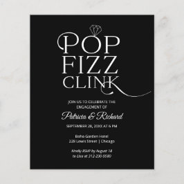 Convite de festa de noivado com orçamento Pop Fizz