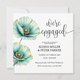 Convite de festa de noivado com pintura em aquarel