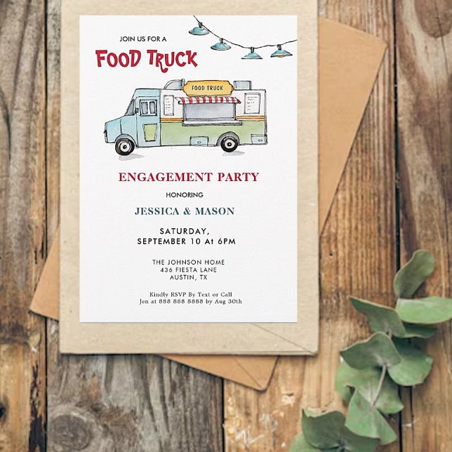 Convite de festa de noivado de casamento de Food T (Criador carregado)
