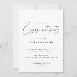 Convite de festa de noivado de Handscript Minimali