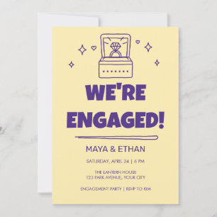 Convite de Festa de Noivado Groovy Were Engaged