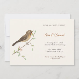 Convite de festa de noivado Longclaw Songbird