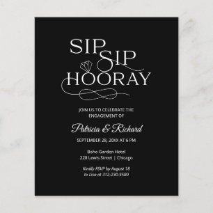 Convite de festa de noivado Orçamento Sip Sip Hurr