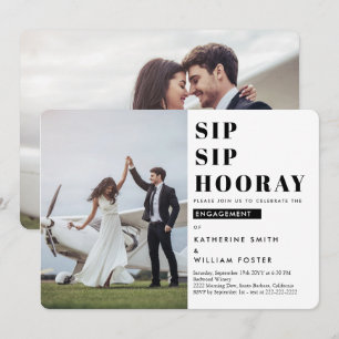 Convite de festa de noivado Sip Sip Hooray 2 Foto