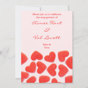 Convite de 'festa de noivado' Sweet Hearts Pink