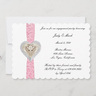 Convite de festa de noivado Unicorn Pink Lace