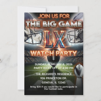 Convite de Festa de Observação do Super Bowl | Edi