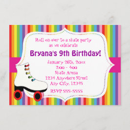 Convite de Festa de Patinação no Gelo Arco-íris