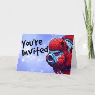 Convite de festa de peixe aquário Cichlid Flowerho