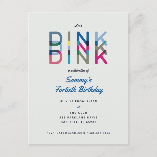 Convite de Festa de Pickleball Esportes Festa Dink (Frente)