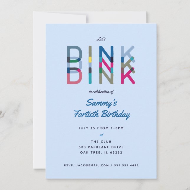 Convite de Festa de Pickleball Lets Dink Festa Esp (Frente)