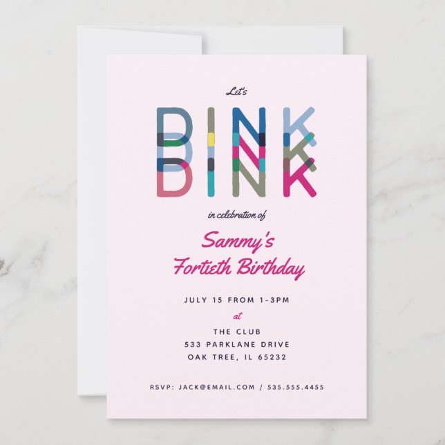 Convite de Festa de Pickleball Sports Lets Dink Pa (Frente)