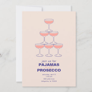 Convite de Festa de Pijamas e Prosecco