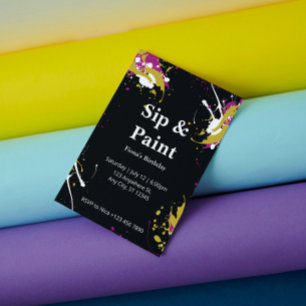 Convite de Festa de Pintura e Bebida Personalizáve