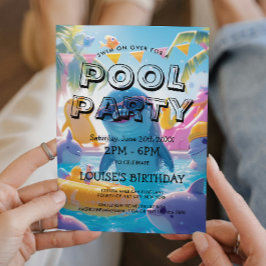 Convite de Festa de Piscina Elegantes e Fofos Golf