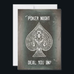 Convite de Festa de Poker Grunge Retro Legal Ás de<br><div class="desc">Para qualquer festa relacionada a poker. Por favor,  personalize com o título do seu evento e todas as informações detalhadas. Obrigado por visualizar.</div>