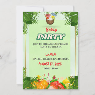 Convite de Festa de Praia de Verão