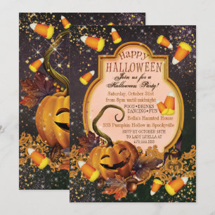 CONVITE DE FESTA DE PUMPKIN HALLOWEEN