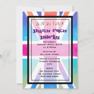 Convite de festa de punk rock da bandeira do Union