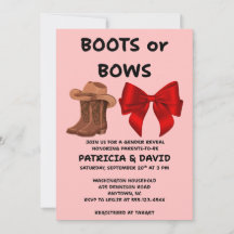 Convite de Festa de Revelação de Gênero Botas ou L