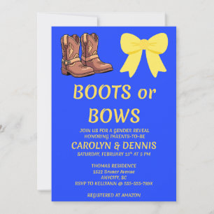 Convite de Festa de Revelação de Gênero Botas ou L