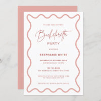 Convite de Festa de solteira de Borda ondulada ros