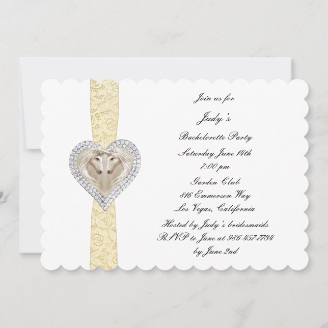 Convite de Festa de solteira de Lace Amarelo Unico (Frente)