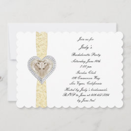 Convite de Festa de solteira de Lace Amarelo Unico