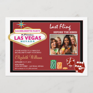 Convite de Festa de solteira de Vegas Weekend (cri