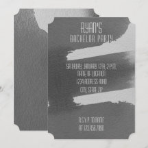 Convite de Festa de Solteiro Preto e Cinza