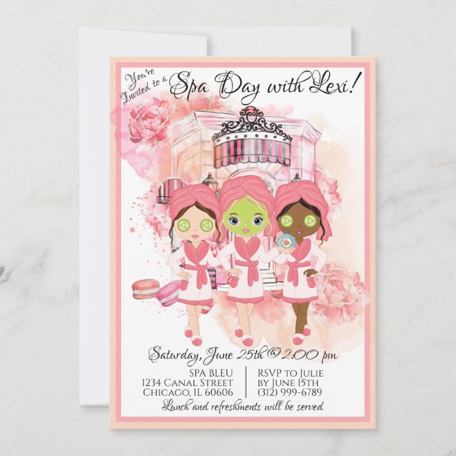 Convite de Festa de Spa Afro-Americano (Frente)