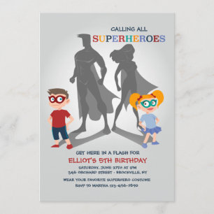 Convite de Festa de Super-Heróis