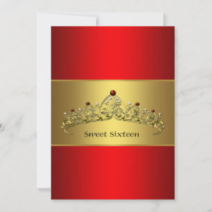 Convite de festa de Sweet Sixteen Coroa de Ouro Ve