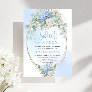 Convite de festa de Sweet Sixteen das Hortênsias A