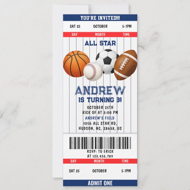 Convite de Festa de Todos os Astros com Ingresso E (Frente)