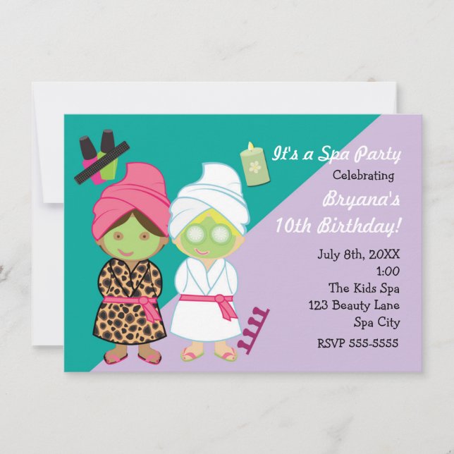 Convite de festa de transformação de beleza com 2  (Frente)