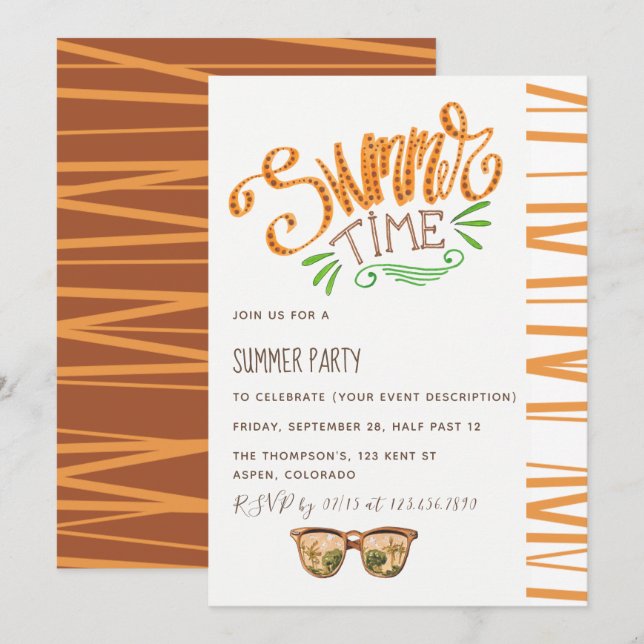 Convite de Festa de Verão (Frente/Verso)